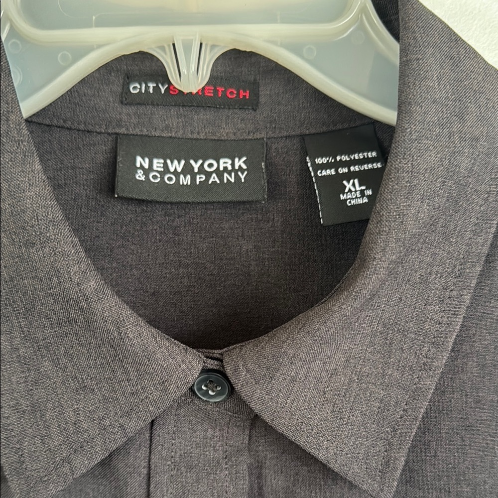 NWOT NY&Co Women's Dark Gray Button-Up Shirt, Size XL